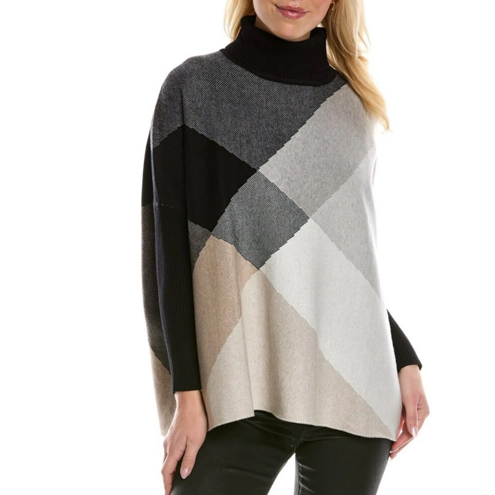 Joseph A. Argyle Boxy Oversized Turtleneck Neutral